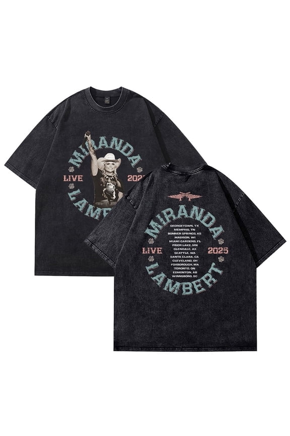 Miranda Lambert T-Shirt Summer Merch Cool Print Fashion Short Sleeve Retro 90s T-shirt
