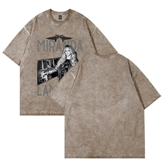 Miranda Lambert Vintage Washed Cotton Unisex Streetwear Tee - Summer Crew Neck Short Sleeve Basic Top