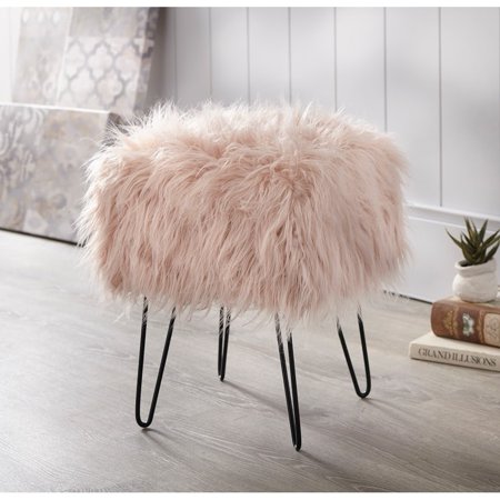 Simple Living  Miranda Square Stool Blush Pink