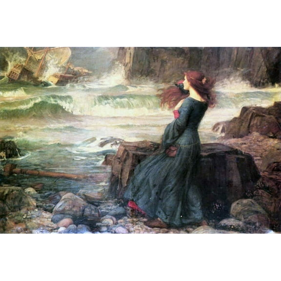"Miranda The Tempest, Waterhouse - CANVAS OR WALL ART PRINT"