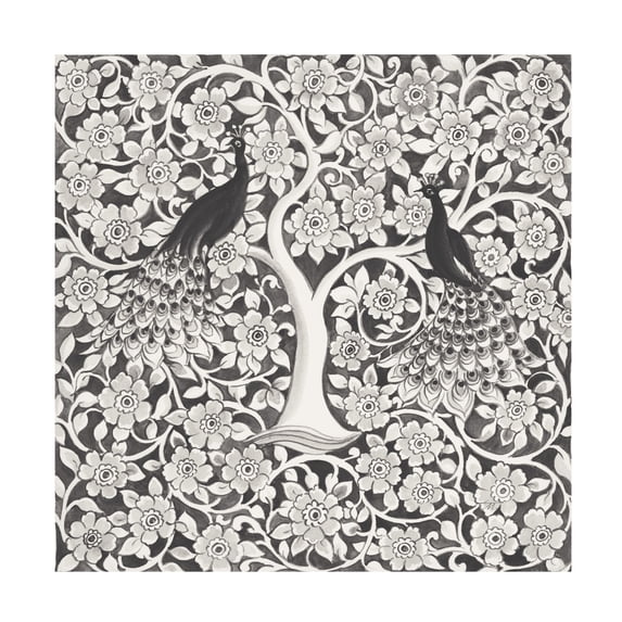 Miranda Thomas 'Peacock Garden VII BW' Canvas Art