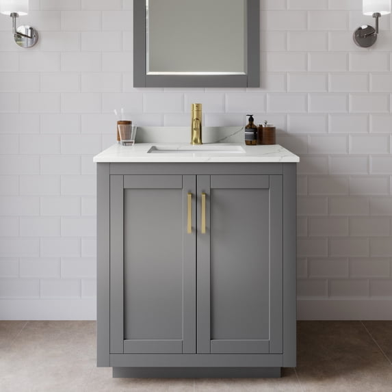 Wyndham Collection WCF292930SGGGTUNSMXX Miranda 30" Free Standing Single Basin Vanity Set