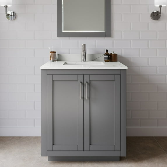 Wyndham Collection Wcf292930s-Qtz-Unsmxx Miranda 30" Free Standing Single Basin Vanity Set