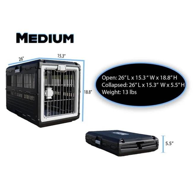 Medium Black Collapsible Airline Approved Pet Crate