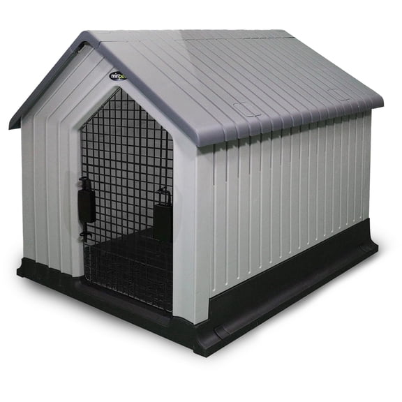 Mirapet Durable Plastic Dog House for Medium to Large Dogs, Indoor/Outdoor Doghouse