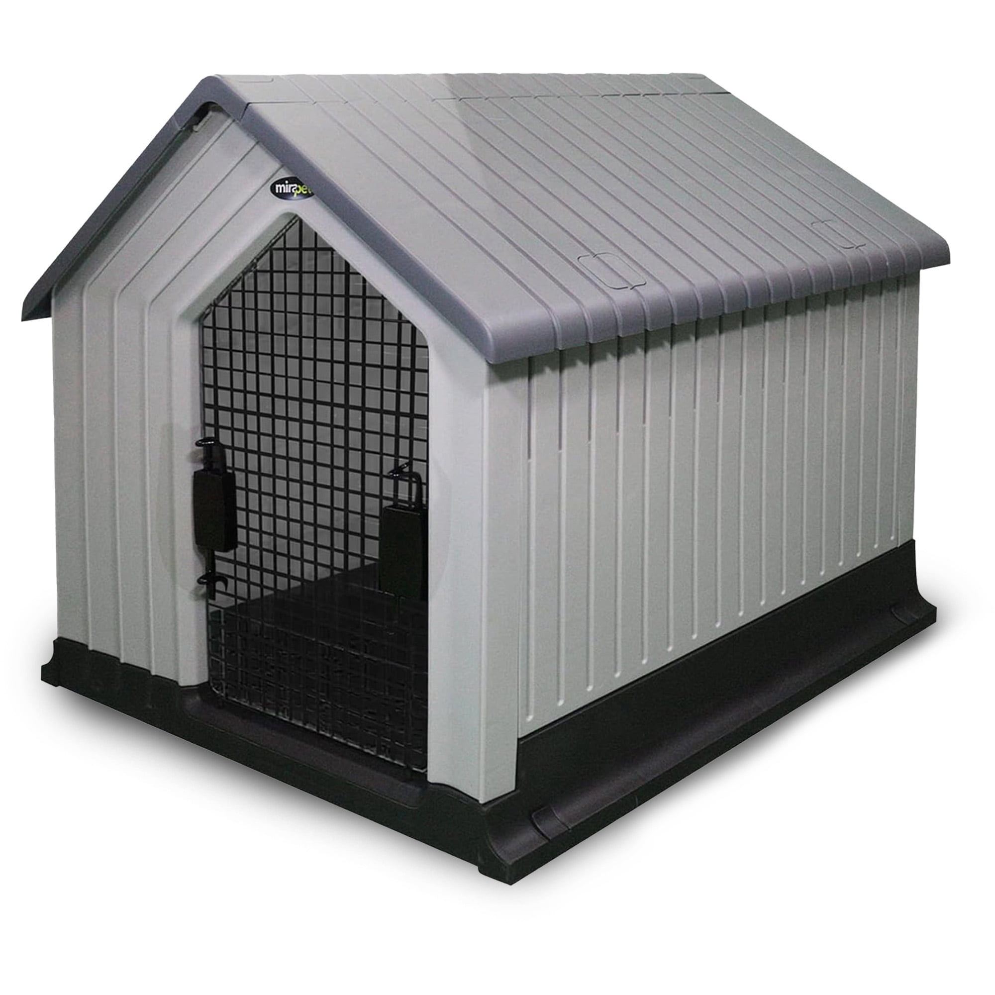 Mirapet Durable Plastic Dog House for Small Dogs, Indoor/Outdoor Doghouse