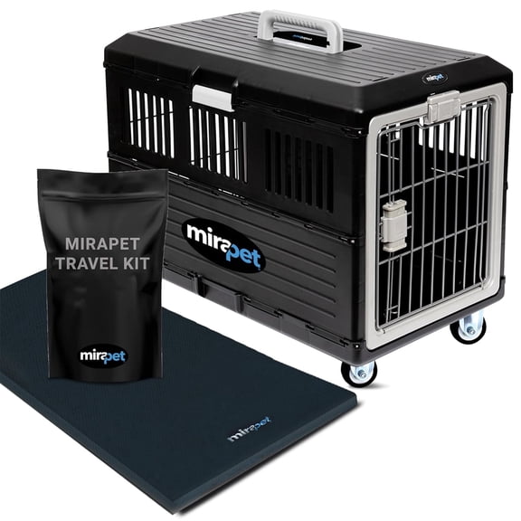 Mirapet Pet Carrier with Pad, Portable Travel Kennel Kit for Medium Cats or Dogs, 26"