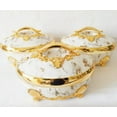 thumbnail image 1 of Mirarabel Luxury White & Gold Marble Food Warmer, 1 of 5