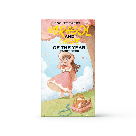 Mirasol and Caisie of the Year Tarot – Whimsical Cat Lovers Tarot, Watercolor Soft Aesthetic, Emotional Healing Oracle Gift