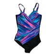 thumbnail image 1 of Miravella by Miraclesuit Women's One Piece Waist Minimizing Shaping Miracle Suit (Blue Multi, 12), 1 of 2