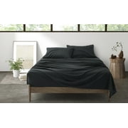 Queen Black Brushed Bed Sheets, 4-Piece 2400 Thread Count Luxury Soft Bed Sheet Sets
