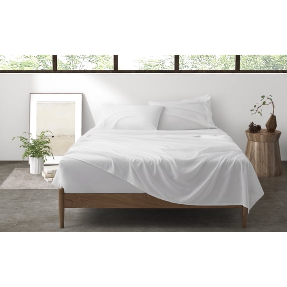 Queen White Brushed Bed Sheets, 4-Piece 2400 Thread Count Luxury Soft Bed Sheet Sets