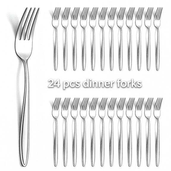 Mirdinner Forks , 24 Pcs Dinner Forks, 7.79-Inch Stainless Steel Forks, Flatware Set, Mirror Polished