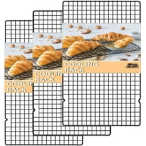 Mirdinner 3P Cooling Rack for Baking, 15.8"×9.8" Stainless Steel Baking Rack, Oven Safe Black Roasting Rack & Wire Rack & Cookie Cooling Rack for Cooking, Roasting, Grilling, Drying