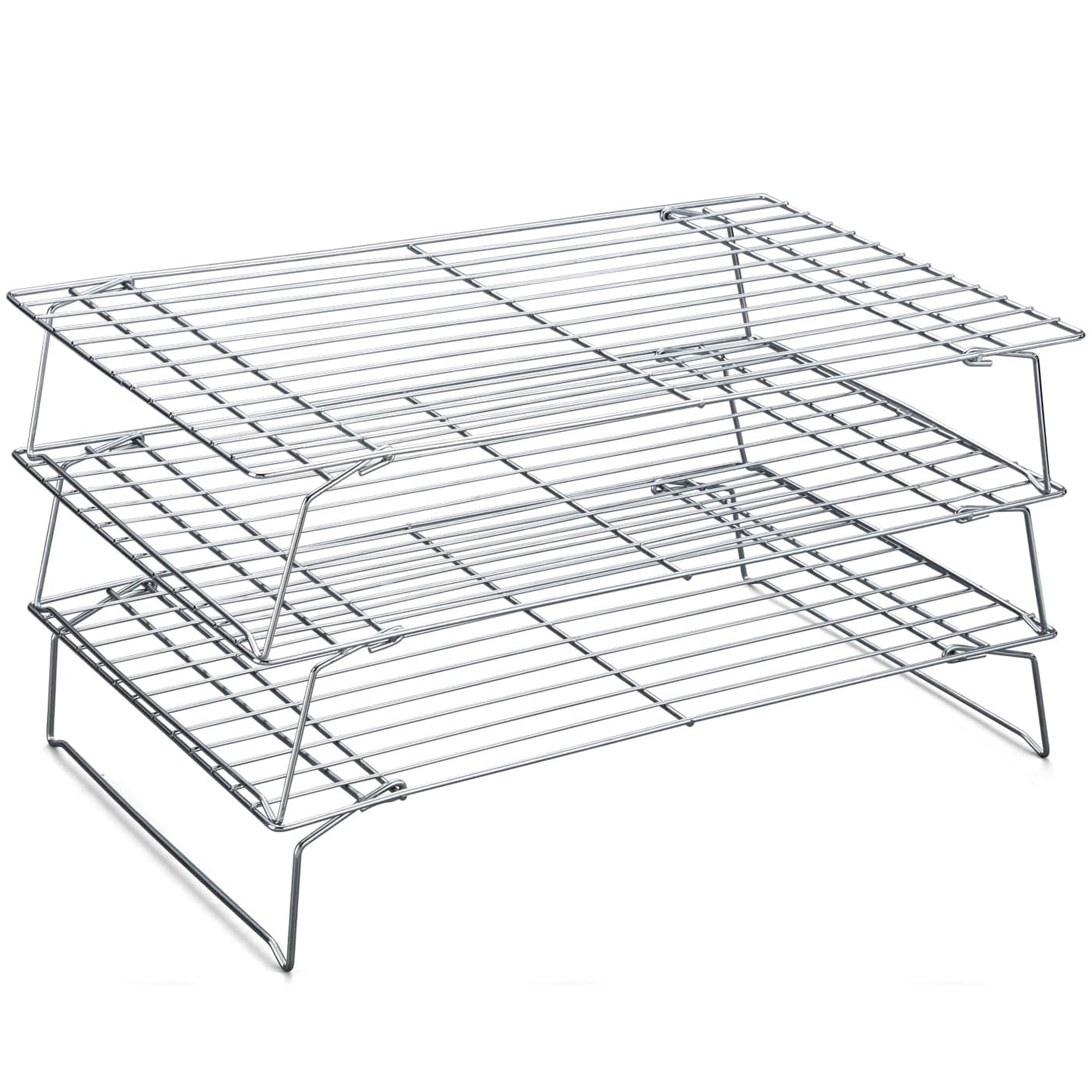 3 Tier Cooling Rack for Baking, 10"×16" Stackable Stainless Steel Baking Rack