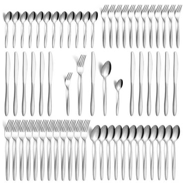 Mirdinner 60 Pieces Silverware Set, Cutlery Set for 12, Food-Grade Stainless Steel Tableware Flatware Set, Forks Spoons and Knives Set for Home Restaurant Hotel, Mirror Polished, Dishwasher Safe
