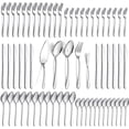 thumbnail image 1 of Mirdinner 65 Pcs Silverware Set with Serving Set for 12, Stainless Steel Flatware Cutlery Set Contains 5 Pcs Serving Set, for Home, Restaurant or Parties, Dishwasher Safe, 1 of 6