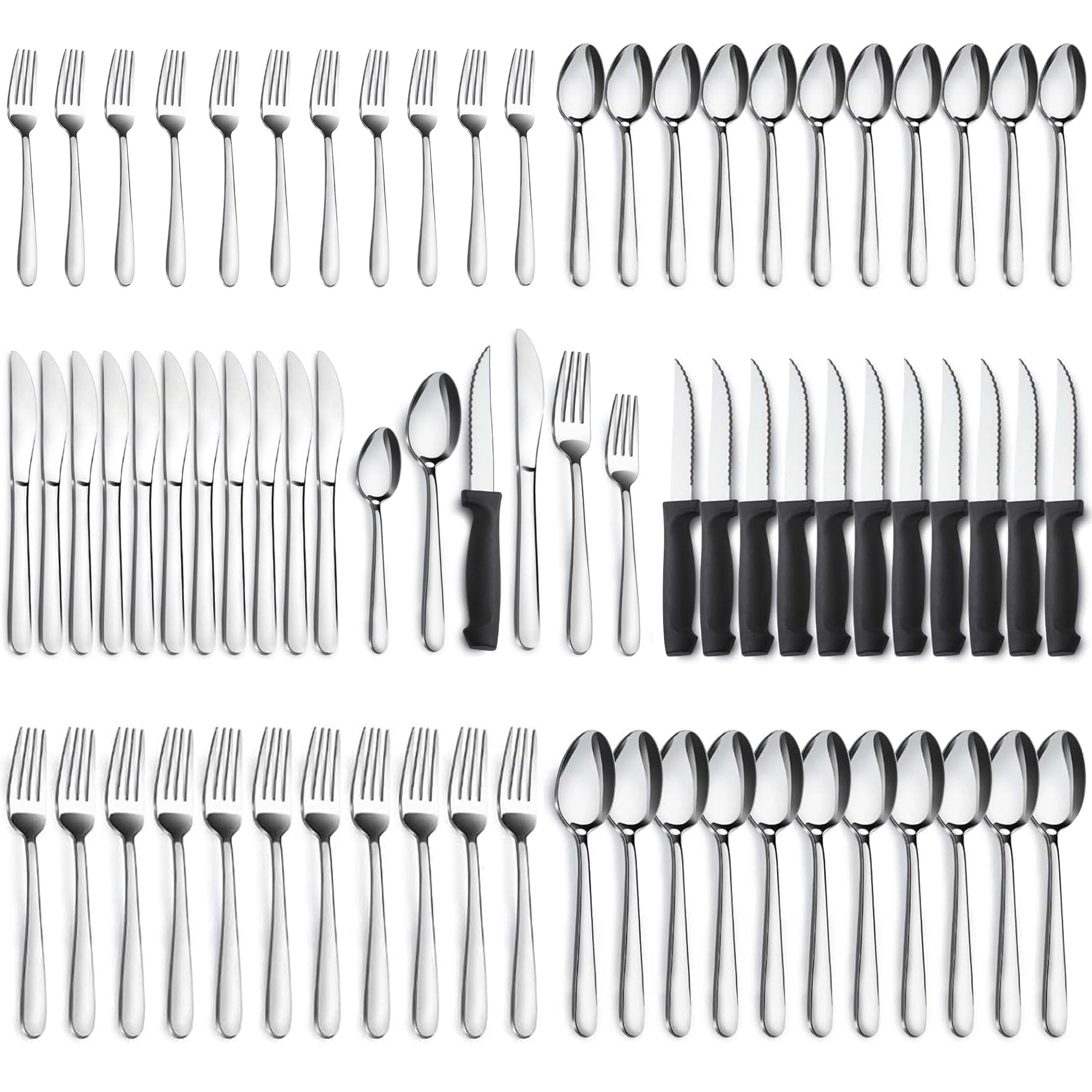 Oneida Piper Servizio Posate 45 Pezzi Per 8 Persone – Acciaio Inox 18/0, Finitura A Specchio
