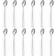 Mirdinner Long Handle Iced Tea Spoons, Set of 12, Stainless Steel 7.8 inches 19.7 cm Long Drink Spoon Set, Coffee Spoon, Ice Cream Spoon, Cocktail Stirring Spoon, Mirror Polished, Dishwasher Safe