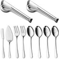 thumbnail image 1 of Mirdinner Serving Utensils Set, 10 Pcs Stainless Steel Serving Utensil with Serving Spoon/Slotted Spoons/Serving Forks/Serving Tongs/Pie Server/Butter Knife, Mirror Polished, Dishwasher Safe, 1 of 8