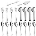 thumbnail image 1 of Mirdinner Serving Utensils Set, 18 Pcs Stainless Steel Serving Utensil with Serving Spoon/Slotted Spoons/Serving Forks/Serving Tongs/Pie Server/Butter Knife, Mirror Polished, Dishwasher Safe, 1 of 7