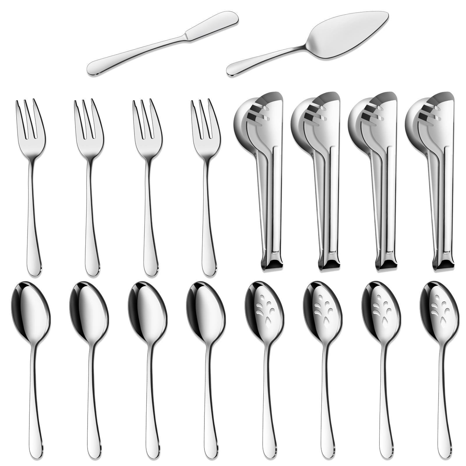 Mirdinner Serving Utensils Set, 18 Pcs Stainless Steel Serving Utensil