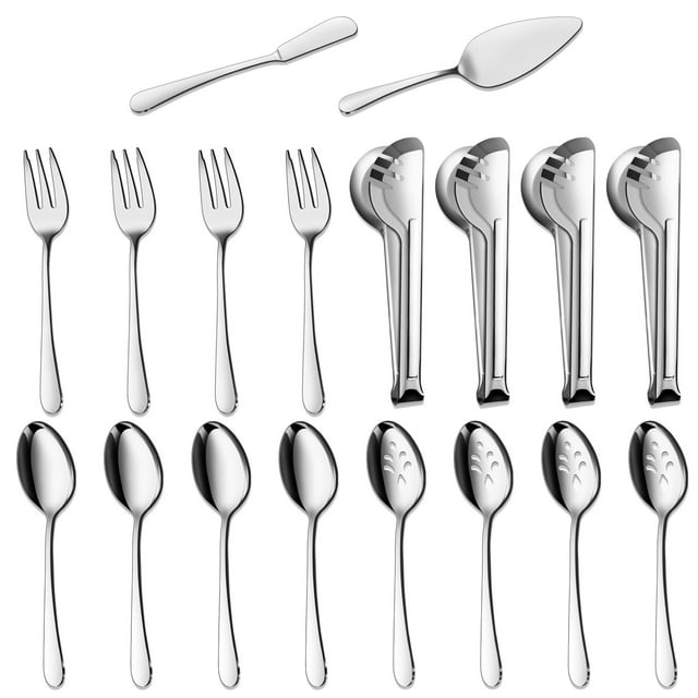 Mirdinner Serving Utensils Set, 18 Pcs Stainless Steel Serving Utensil
