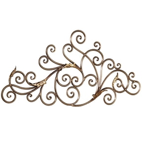 Mireille Scrolling Metal Wall Sculpture Aged Gold
