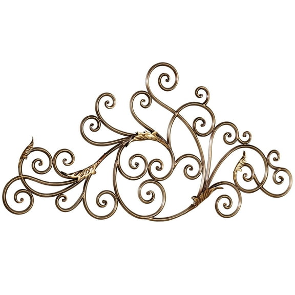 Mireille Scrolling Metal Wall Sculpture Aged Gold