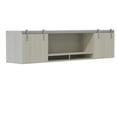 thumbnail image 1 of Mirella 72" Wall Mounted Hutch with Sliding Wood Doors in White Ash, 1 of 3