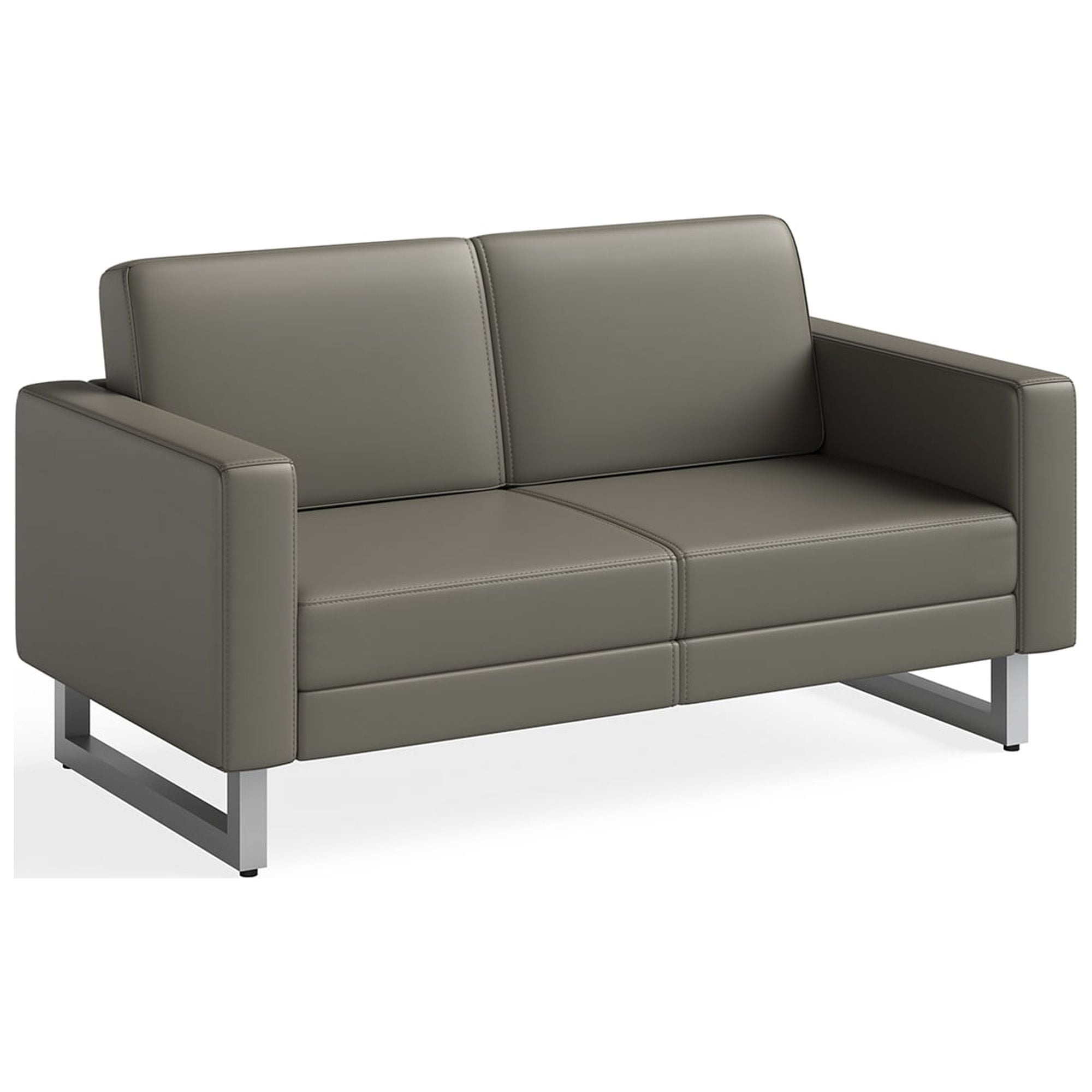 Mirella Lounge Settee Gray Vinyl