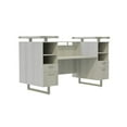 thumbnail image 1 of Mirella Reception Desk with Glass Countertop in White Ash, 1 of 7