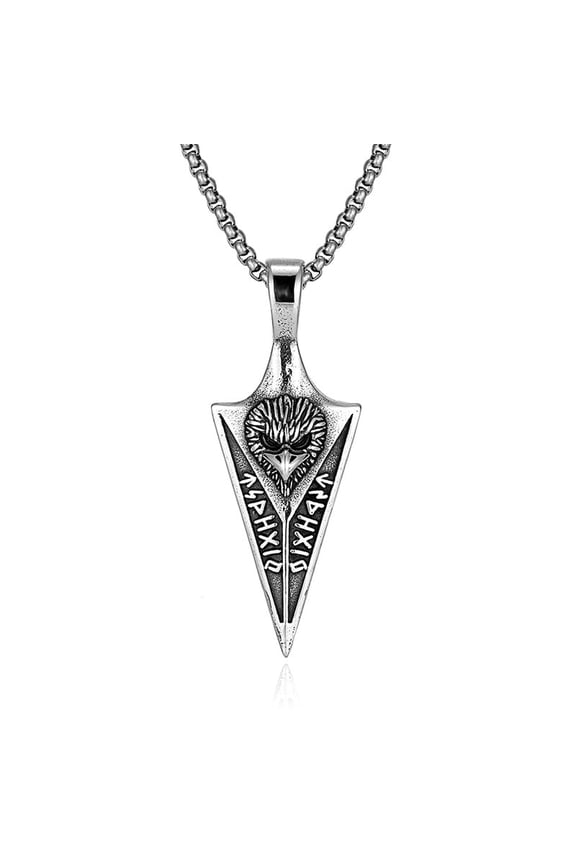 Ancient Egyptian Warrior Eagle Arrow Necklace Silver Plated Stainless Steel Egyptian Symbol Pendant Unisex Amulet Jewelry 24 Inch Chain Eagle Necklace Hypoallergenic Gift for Men Women