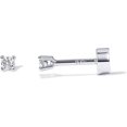 thumbnail image 1 of SUETOR White Gold Plated CZ Stud Earring Single, 2mm Flat Back Cartilage Earring, Hypoallergenic Small Screw Back Jewelry Gift, 1 of 5
