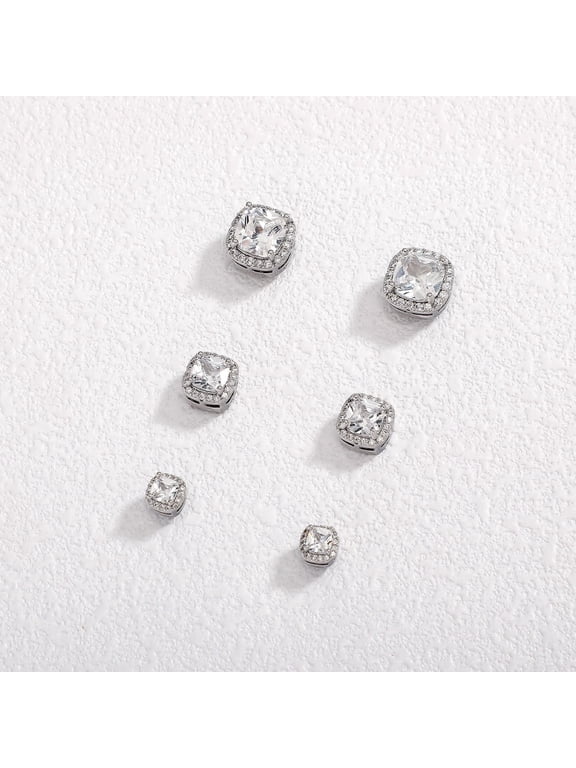 Cubic Zirconia Magnetic Stud Earrings for Non-Pierced Ears, 4/6/8mm, Hypoallergenic, Stylish & Classic, Unisex, Multiple Sizes