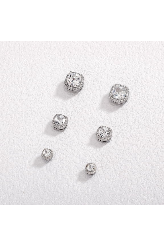 Cubic Zirconia Magnetic Stud Earrings for Non-Pierced Ears, 4/6/8mm, Hypoallergenic, Stylish & Classic, Unisex, Multiple Sizes