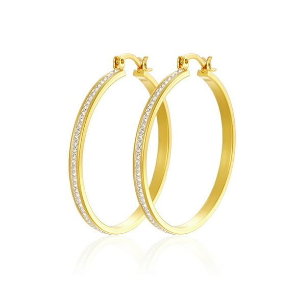 Miren Silver Zirconia Hoop Earrings – Large, Lightweight, Hypoallergenic Hoop Earrings for Women (30mm, 40mm, 50mm, 60mm)