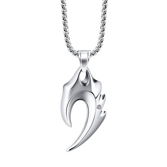 Miren Stainless Steel Silver-Plated Wolf Tooth Necklace – Unisex Tribal Fang Pendant, Hypoallergenic, Fade-Resistant Fashion Jewelry