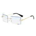 thumbnail image 1 of Miretho Rimless Rectangle Sunglasses for Men Women Gradient Color Tint UV400 Protection Shades Metal Frame Square Sun Glasses for Driving & Daily Outfits,Sky Blue - 15cm, 1 of 7