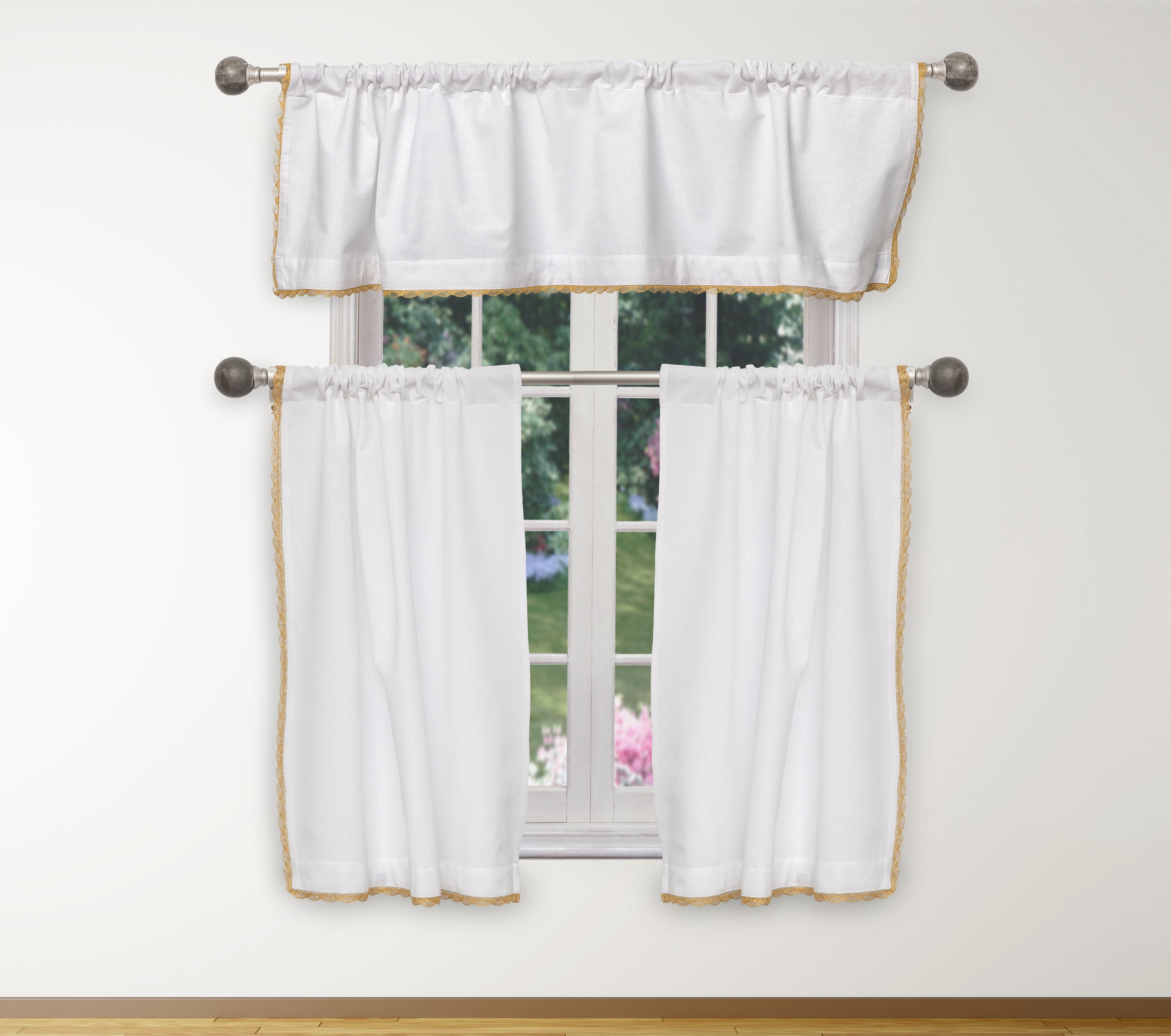 Miriam Solid Kitchen Curtain & Tier Set
