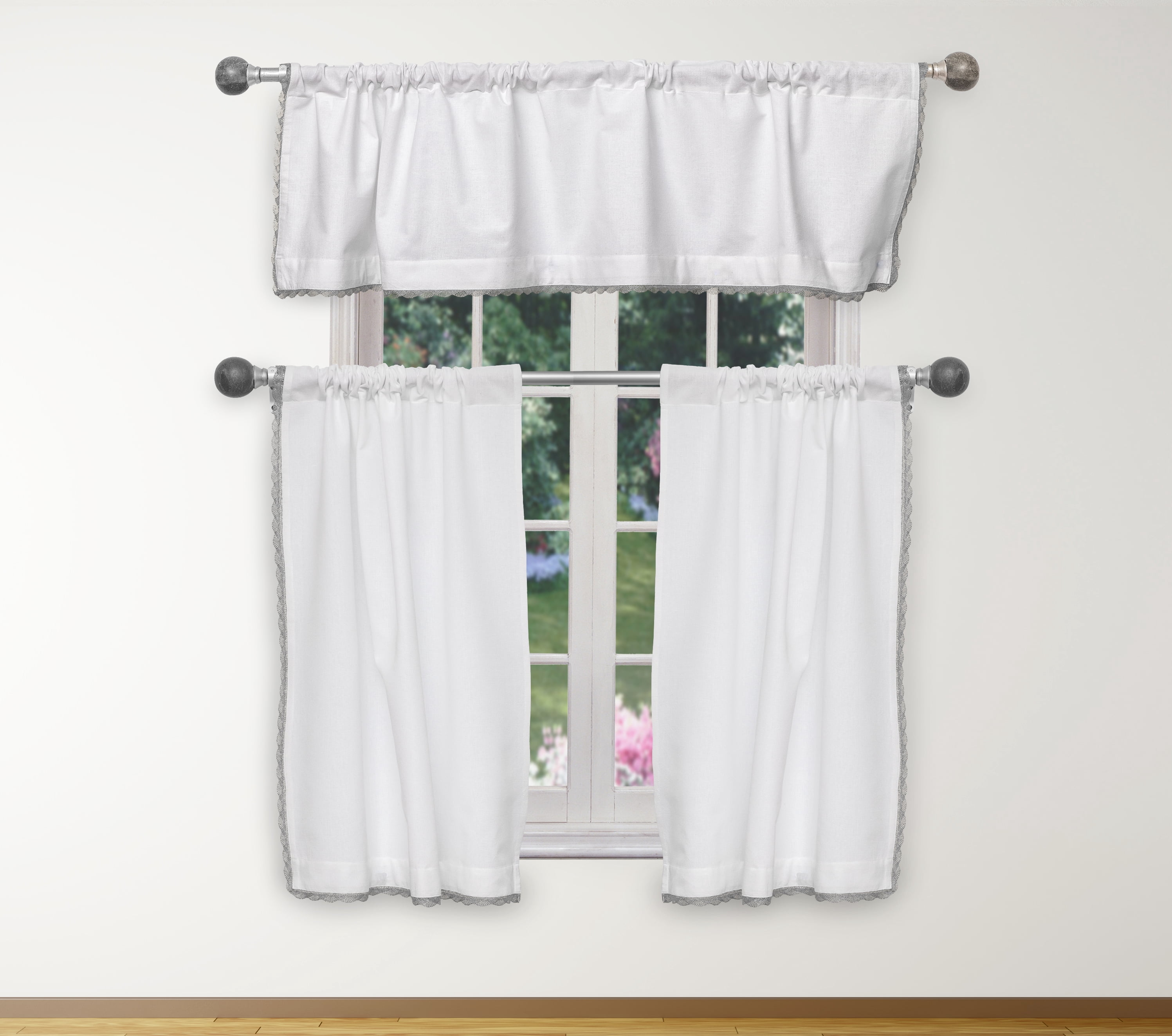 Miriam Solid Kitchen Curtain & Tier Set