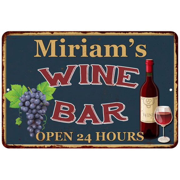 Miriam's Green Wine Bar Wall Decor Kitchen Gift 8x12 Metal 208120043484