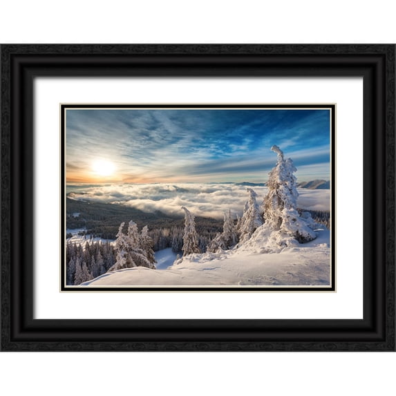 Mirica, Dan 14x11 Black Ornate Wood Framed with Double Matting Museum Art Print Titled - WinterTime