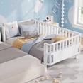 thumbnail image 1 of Mirightone Twin Bed Frames with Rails, Metal Montessori Bed with Slats Support, Low Profile with Removable Bed Rails for Bedroom, White, 1 of 8