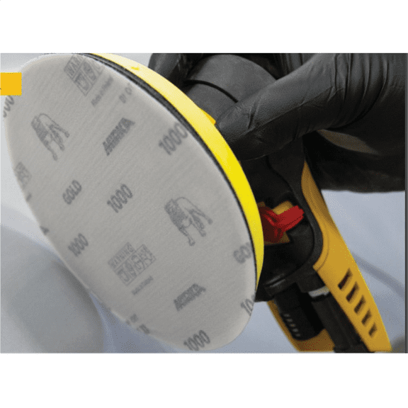 Mirka Abrasives Gold 23-6NHF-1000 Semi Open-Coated Sanding Disc, 6 in Dia, 1000 Grit