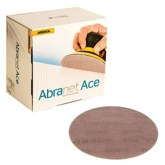 Mirka 5 in. 220 Grit Abranet Ace Mesh Grip Disc, Light Maroon