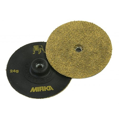 Mirka 63-300-024 63 Series Semi-Open Coated Grinding Disc, 3 in Dia, 24 Grit, Gold