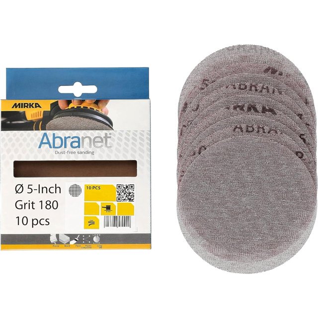 Mirka Net Disc / 5 inch/Grit 180 /Sandpaper Sanding Discs Hook