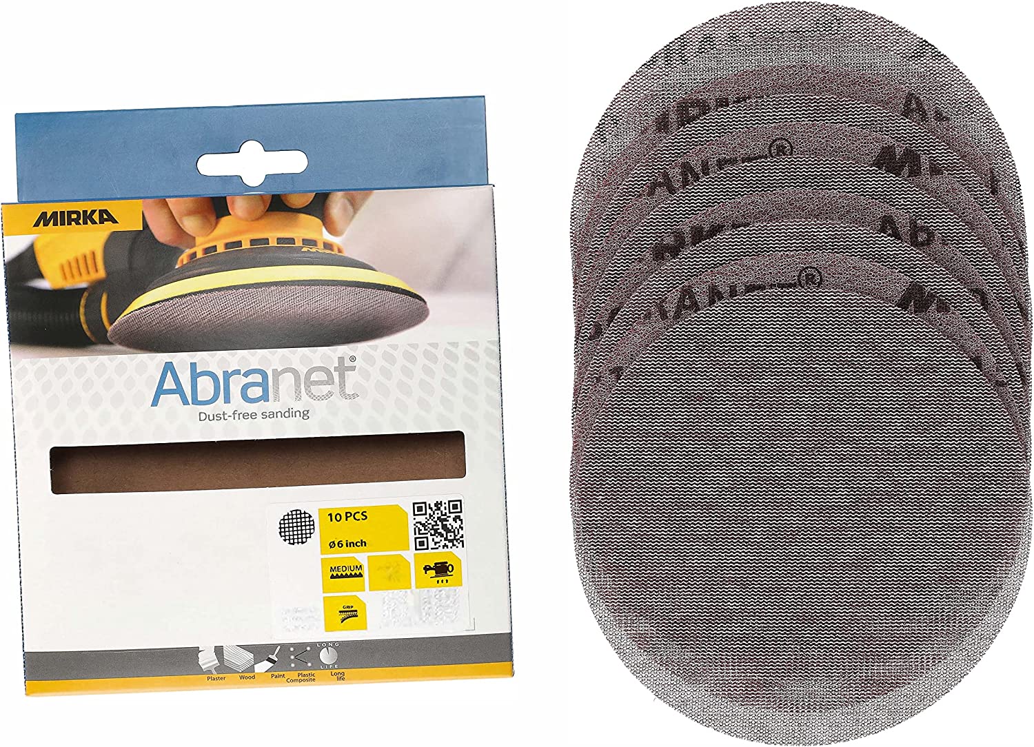 Mirka Net Disc / 6 inch/Grit 150 / Sandpaper sanding discs Hook