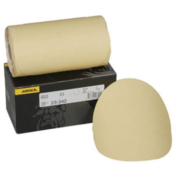 Mirka Abrasives 23-342-150 Mirka 23 Series Gold 6 in. PSA Linkrol Disc- 150-Grit- C-Weight Backing